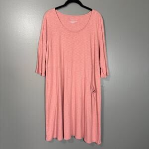 J Jill Pure Jill Dusty Pink Boho Easy Knit Seamed Dress - Size Large Petite (LP)